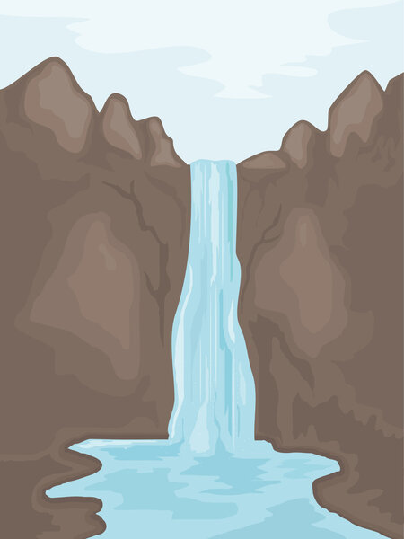 Illustration of a waterfall. eps10