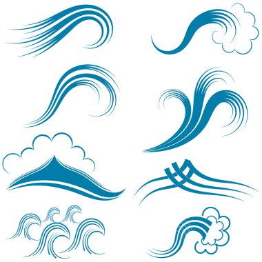 Set of wave symbols. eps10