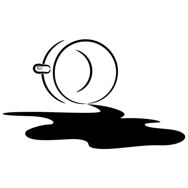 Illustration of an overturned cup and spilled coffee. eps10 — Stock Vector