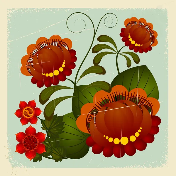 Petrikov peinture. Ornamen floral national ukrainien traditionnel — Image vectorielle