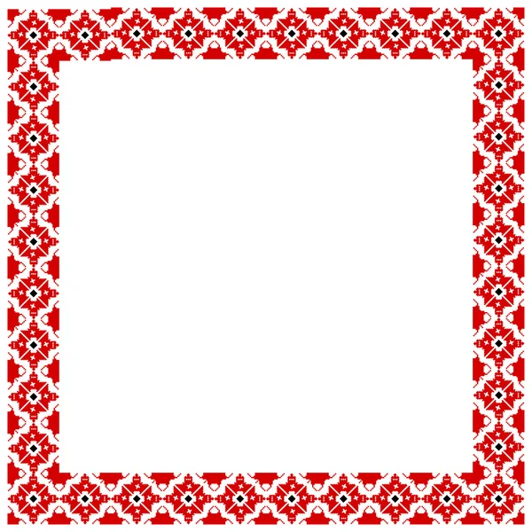 Bingkai persegi dengan elemen tradisional Ukraina. eps10 - Stok Vektor