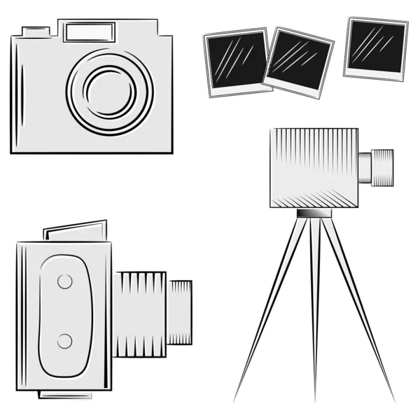 Zestaw aparatów fotograficznych. eps10 — Wektor stockowy
