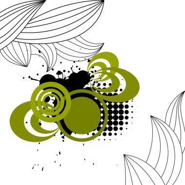 Grunge poster yaprakları ile. eps10