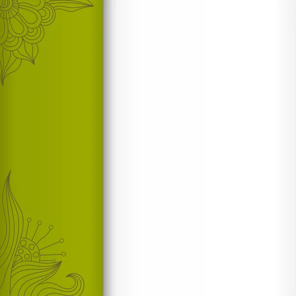 花の要素と緑の背景。eps10 — ストックベクタ
