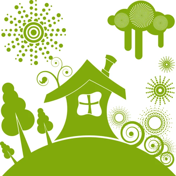 Ecological house. eps10 — Stock Vector