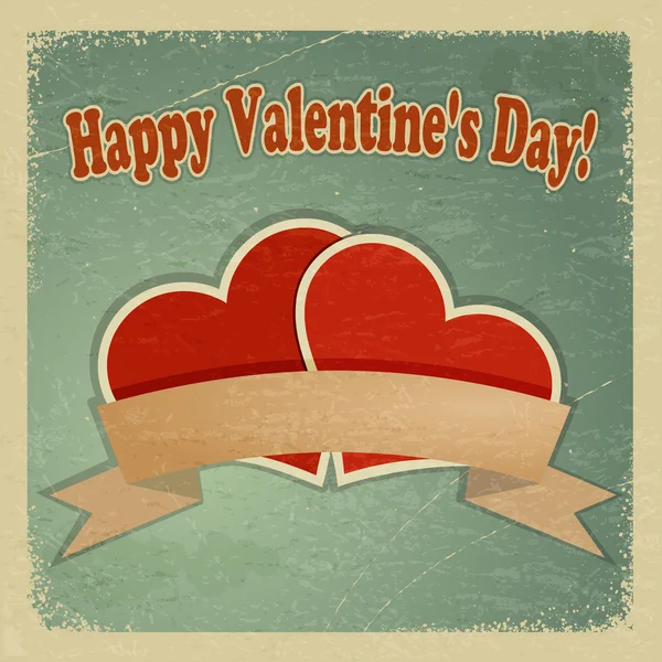 Tarjeta de felicitación vintage con un feliz día de San Valentín. eps10 — Vector de stock