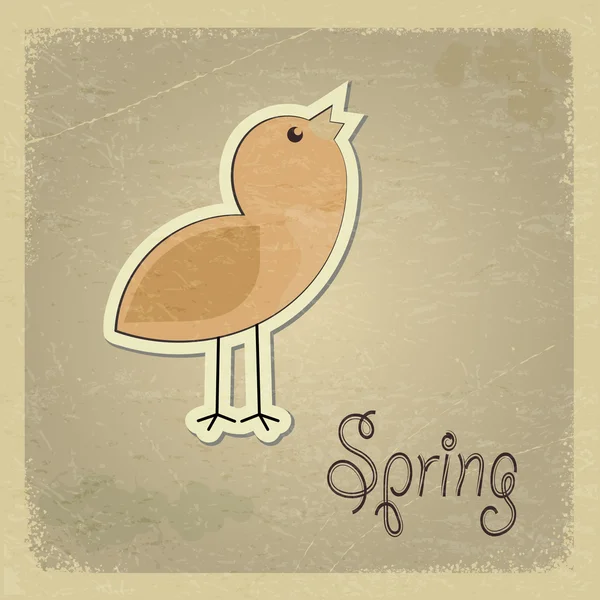 Вінтажні листівки з пташенятами. Весняний мотив. епс10 — стоковий вектор