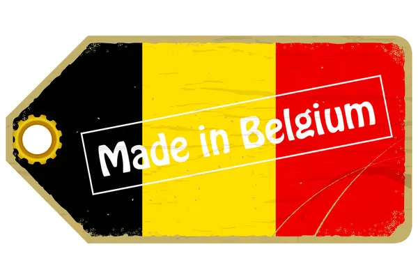 Vintage label with the flag of Belgium — Stock Vector