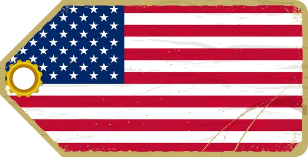 Label vintage dengan bendera USA - Stok Vektor