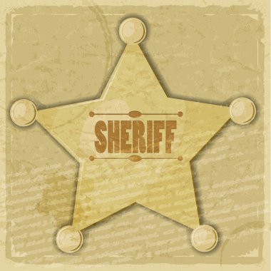 Şerif antika arka plan üzerinde star '