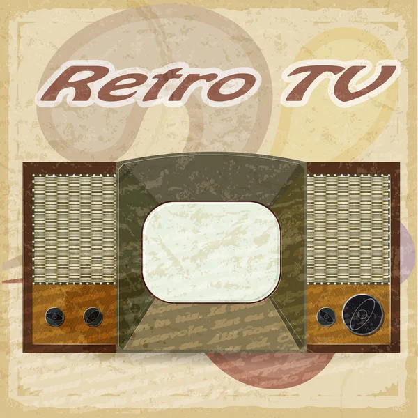 Vecchia televisione su sfondo vintage TV su sfondo vintage — Vettoriale Stock