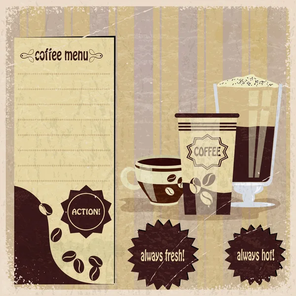 Vintage menu dla kawiarni — Wektor stockowy