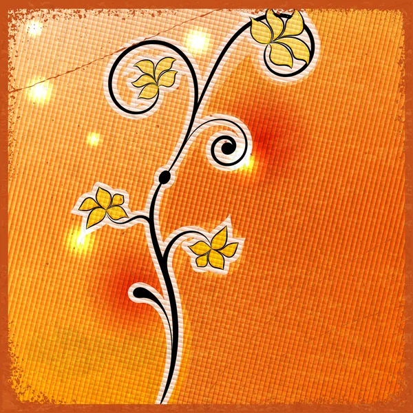 Fleur abstraite - symbole du printemps - sur fond vintage — Image vectorielle