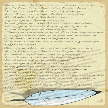 Vintage kartpostal resmi olan eski mektup ve kalem