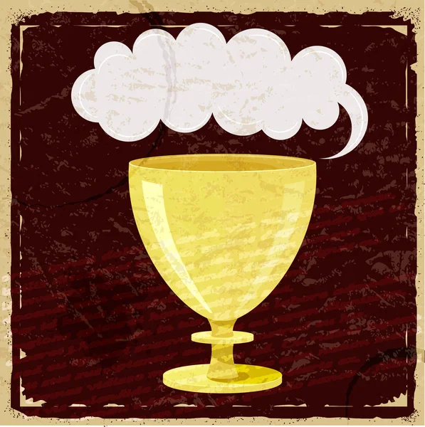 Karikatury pohár na vinobraní papír na pozadí — Stockový vektor