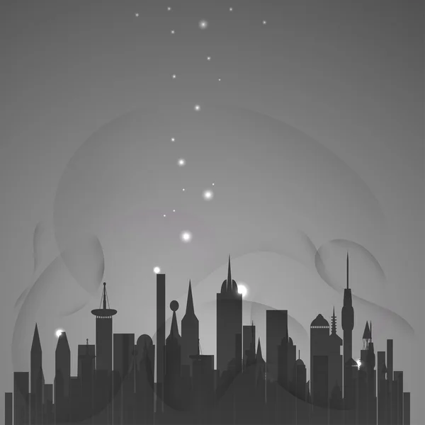 Abstracte stad met sterren — Stockvector