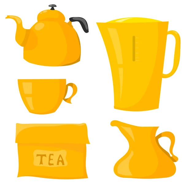 Nastavit položky pro čaj — Stockový vektor