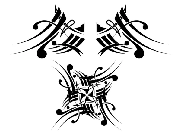 Diseño de tatuaje tribal blanco y negro — Vector de stock