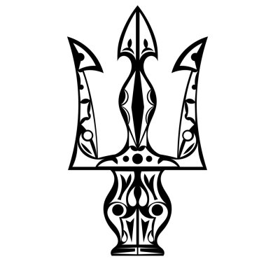 Siyah beyaz mızrak dövmesi.