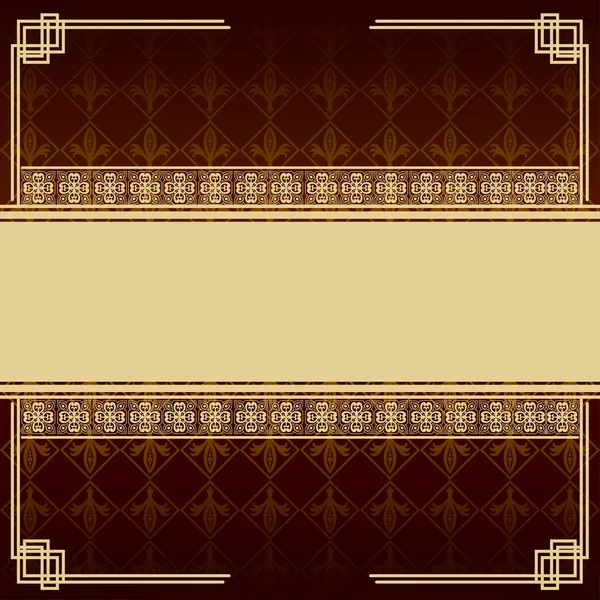 Vintage brown background with antique design elements — Stock Vector