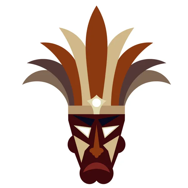 Máscara tribal sobre um fundo branco — Vetor de Stock
