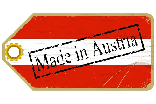 Vintage label with the flag of Austria — Stock Vector