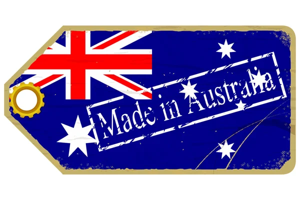 Vintage label with the flag of Australia — Stock Vector