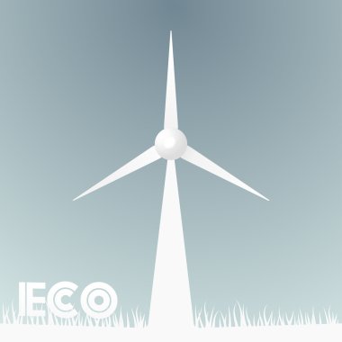 çim ve yel değirmeni ile arka plan