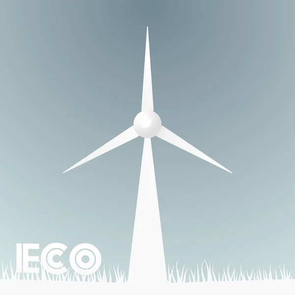 抽象的な背景に草、風車 — ストックベクタ