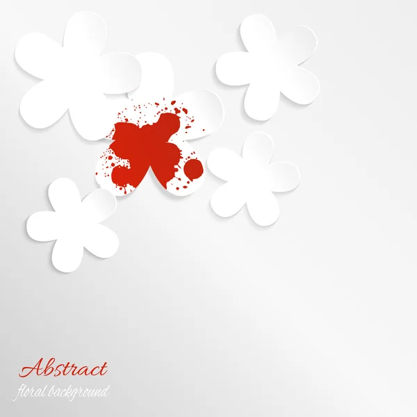 Paper floral background with red spot — Stock Vector