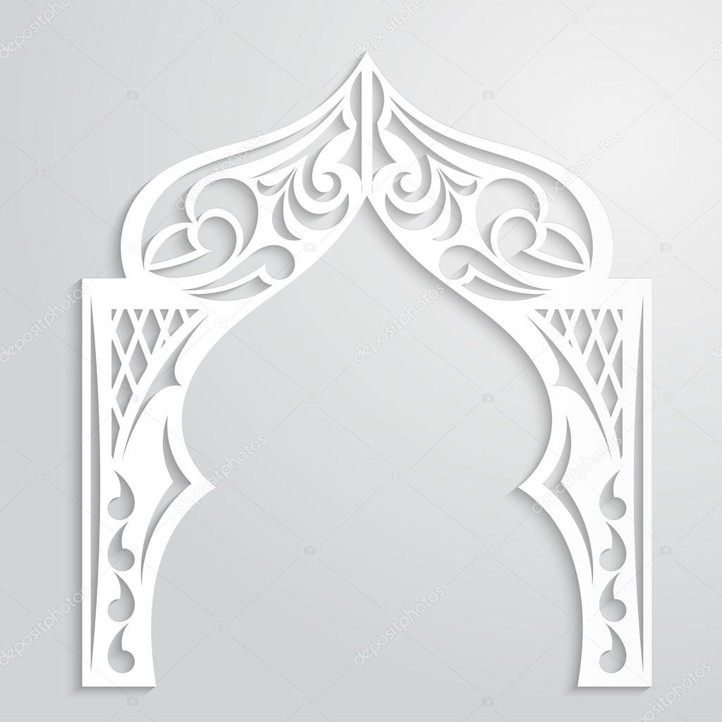 Abstract background with paper arch in the Asian style