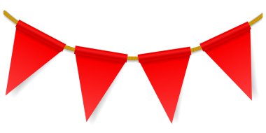 bir ip üzerinde üçgen bayrakları