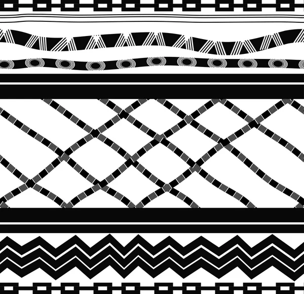 Black and white seamless in ethnic style. — Stock Vector