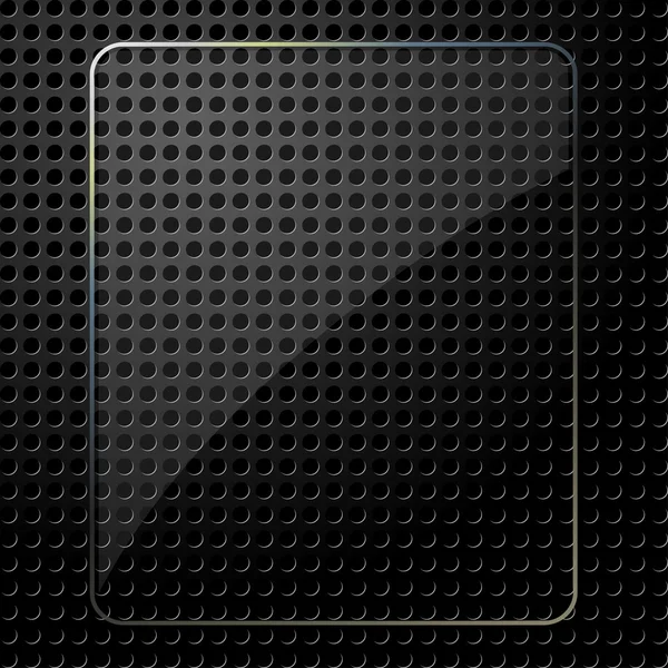 Glasplatta på svart bakgrund — Stock vektor