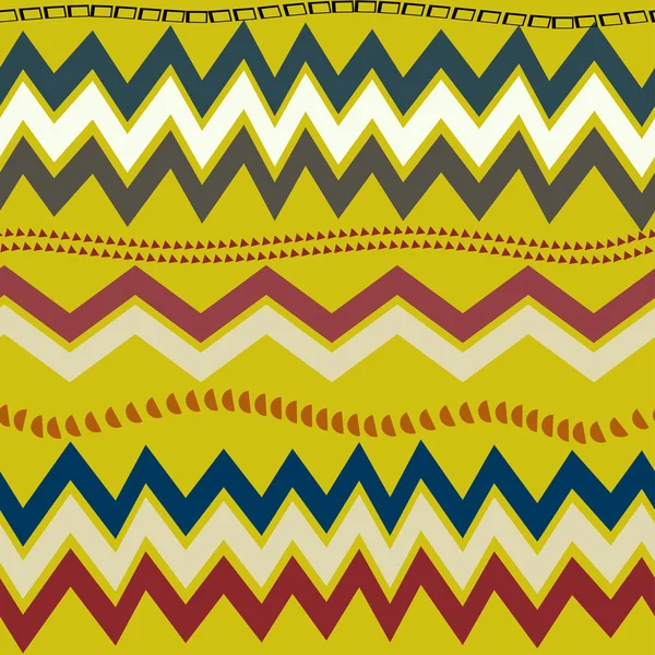 Patrón sin costura a todo color con patrón geométrico. Estilo tribal — Vector de stock
