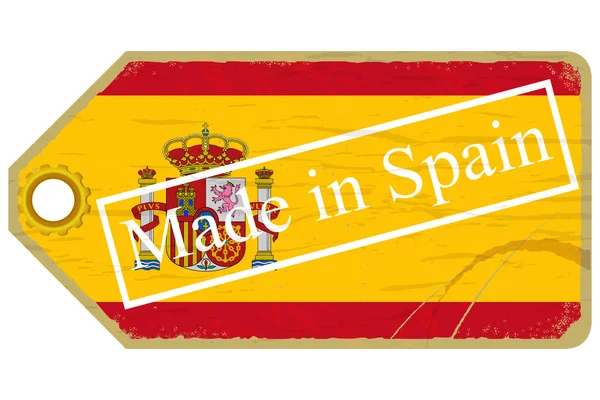 Vintage label with the flag of Spain — Stock Vector