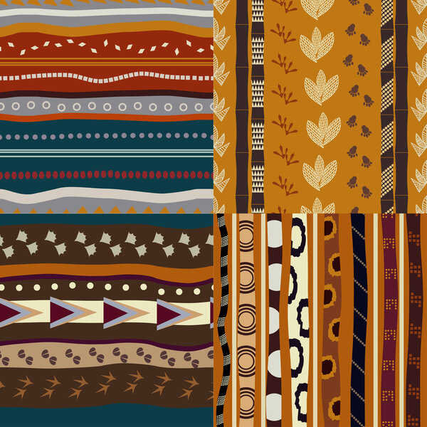Набор африканских этнических бесшовных моделей
