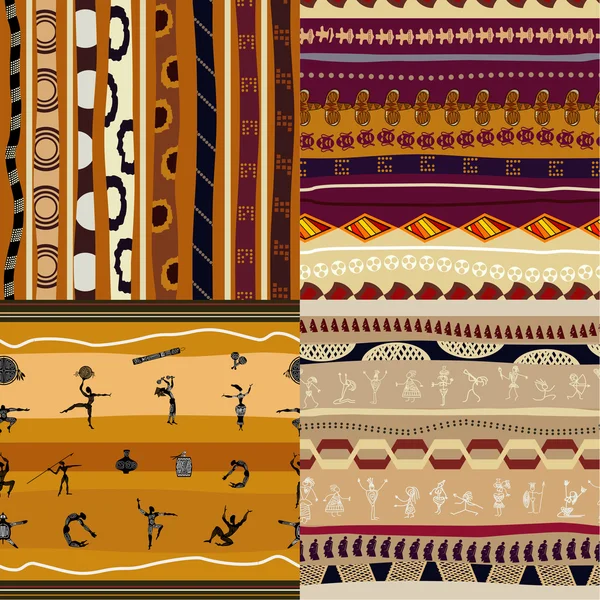 Conjunto de texturas sin costura de Africano — Archivo Imágenes Vectoriales