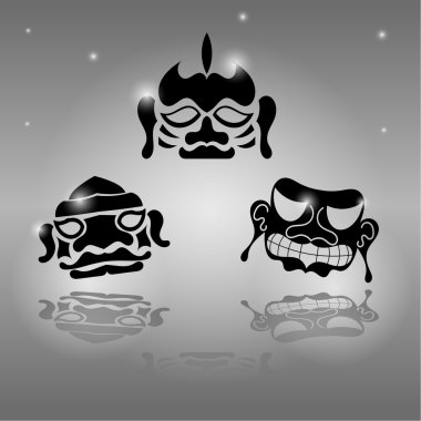 Set of African masks clipart