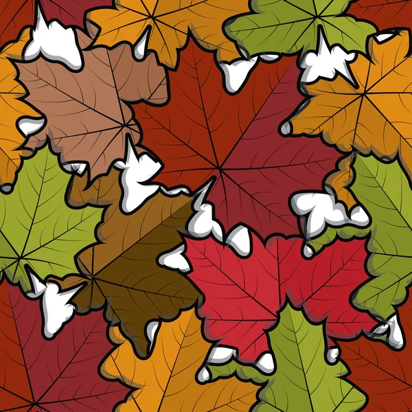 Seamless mönster från lönn löv — Stock vektor