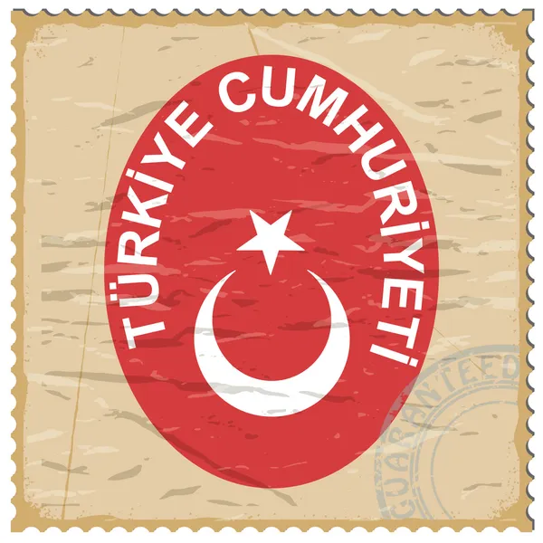 Wappen der Türkei auf der alten Briefmarke — Stockvektor