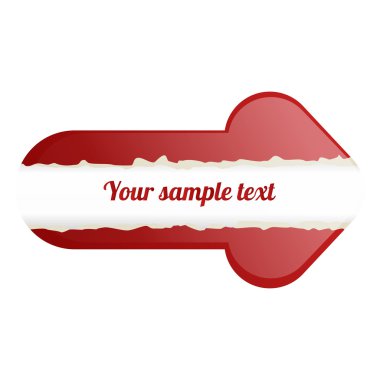 Kırmızı ok ile metin için yer