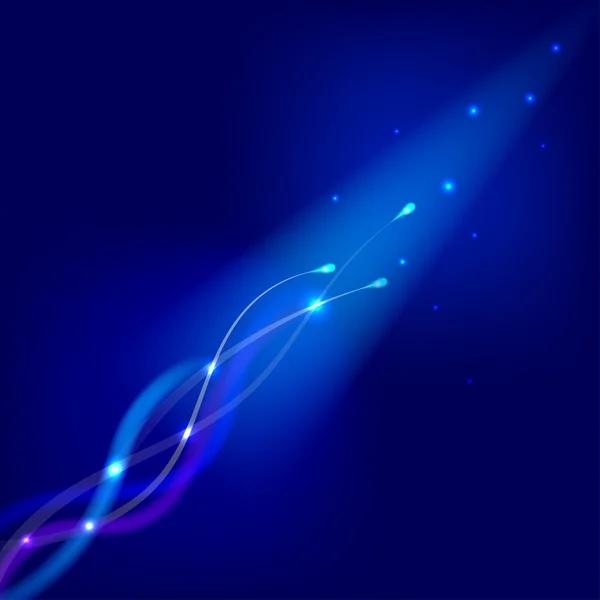 Abstract blue background with glowing elements — Stock Vector