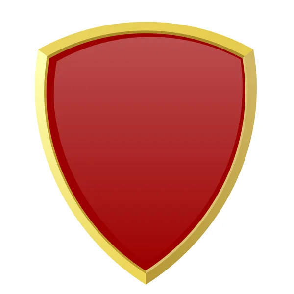 Escudo rojo sobre fondo blanco — Vector de stock