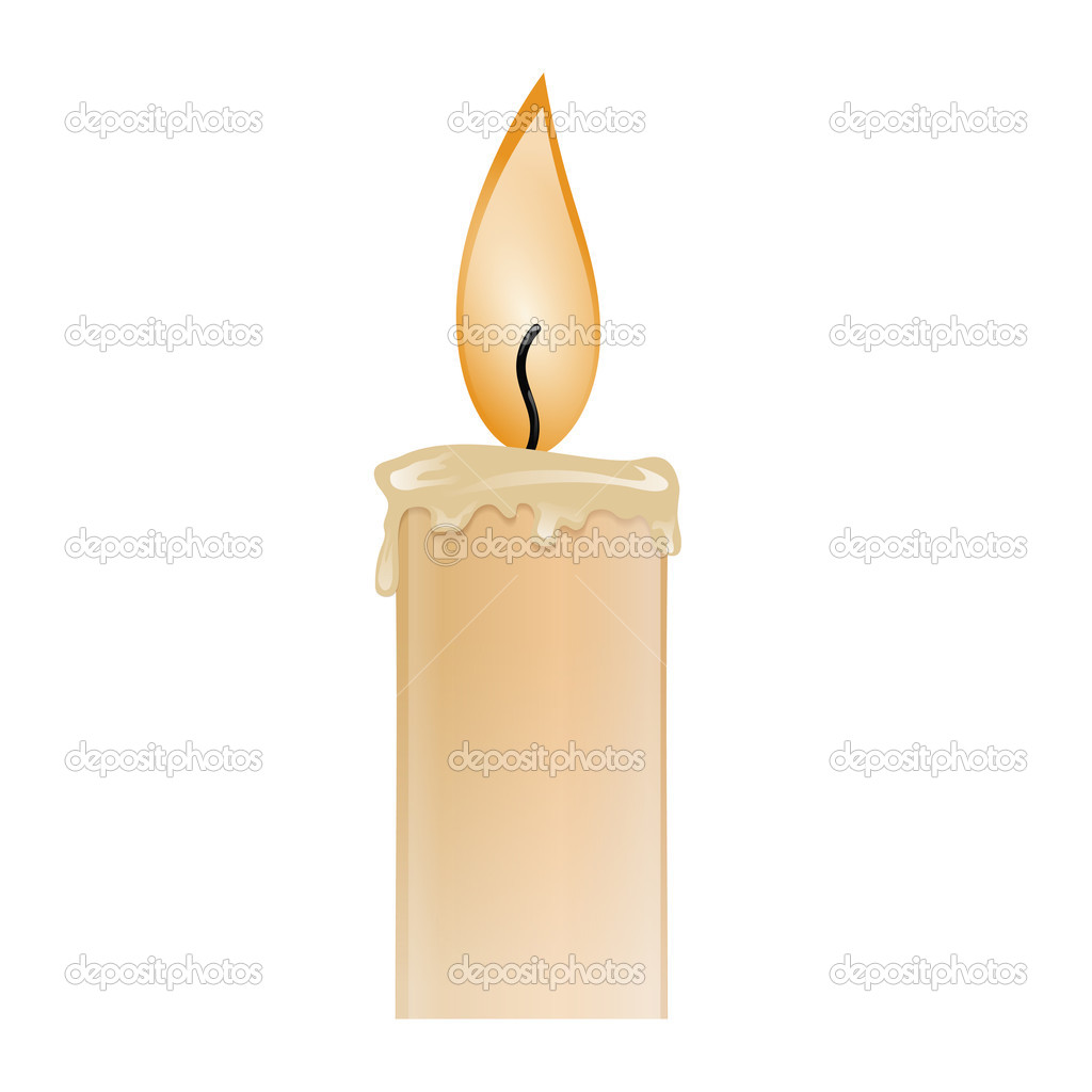 Illustration of a burning candle wax