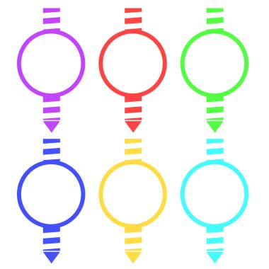 harita için renkli yuvarlak işaretçi kümesi