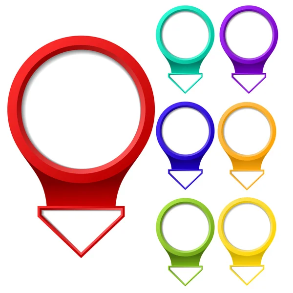 Ensemble de pointeurs de carte couleur — Image vectorielle