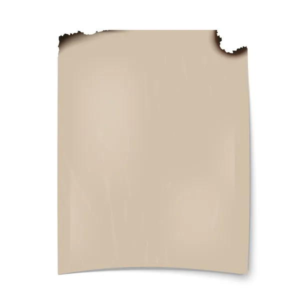 Burnt sheet of cardboard — Stock Vector