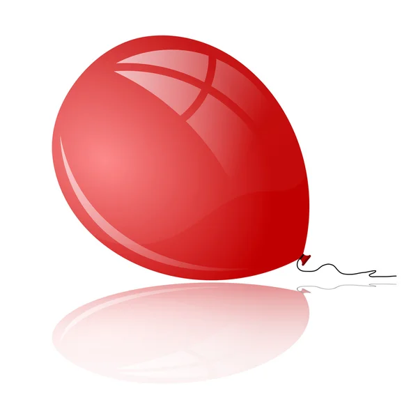 Red balloon with reflection — Stock Vector