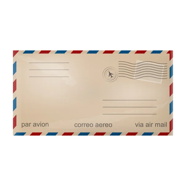 Ancienne enveloppe de poste aérienne — Image vectorielle